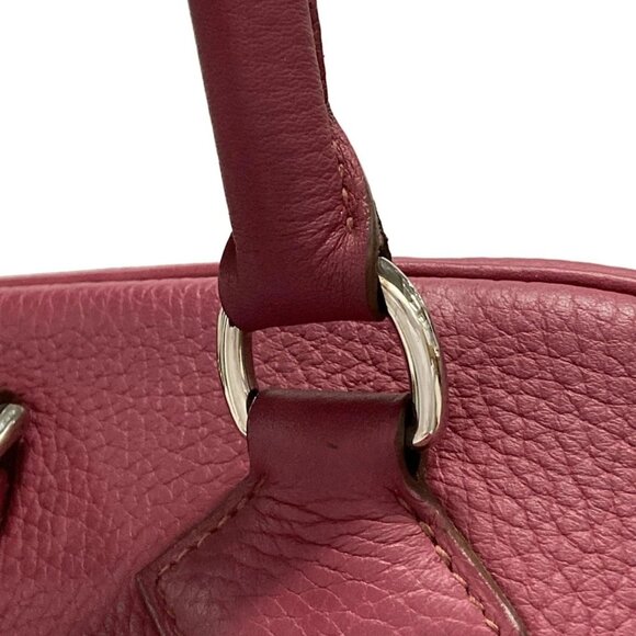 Auth HERMES Atlas35 Ruby Taurillon Clemence Square N Handbag - Picture 10 of 16